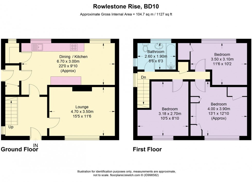 Floorplan for Rowlestone Rise, Bradford