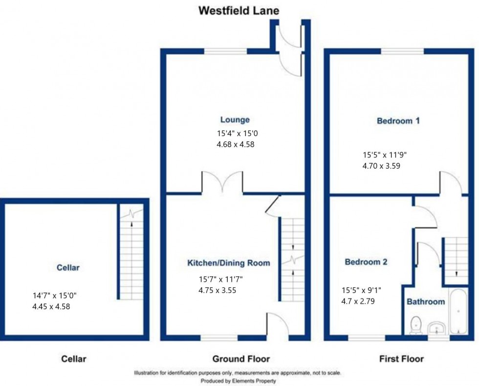 Floorplan for Mollydown Cottage, Westfield Lane, Idle, Bradford