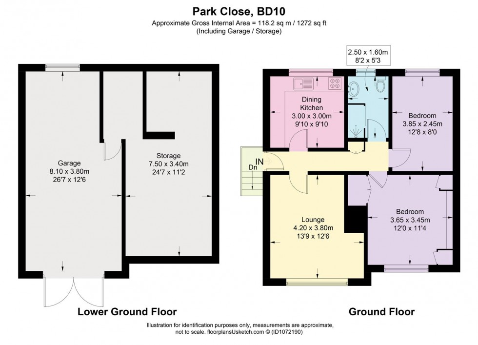 Floorplan for Park Close, Bradford