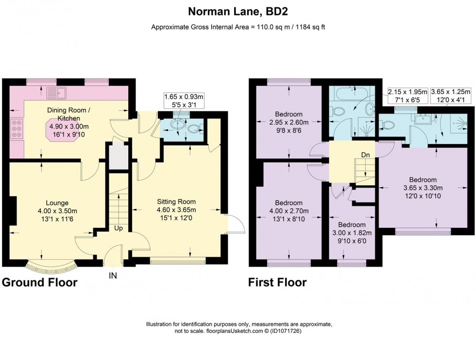 Floorplan for Norman Lane, Eccleshill