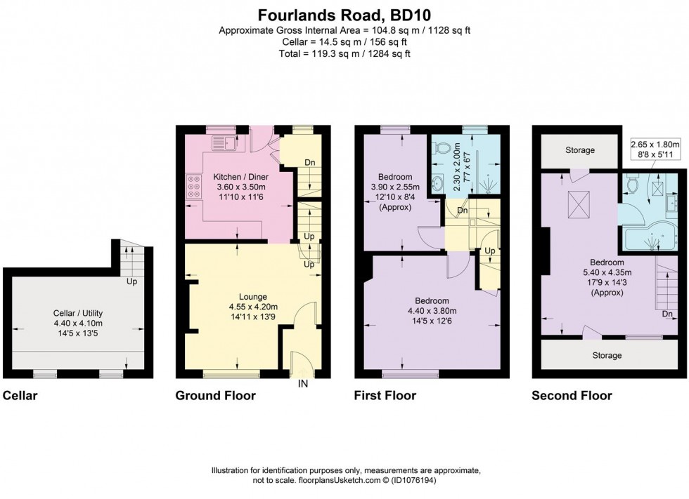 Floorplan for Fourlands Road, Idle