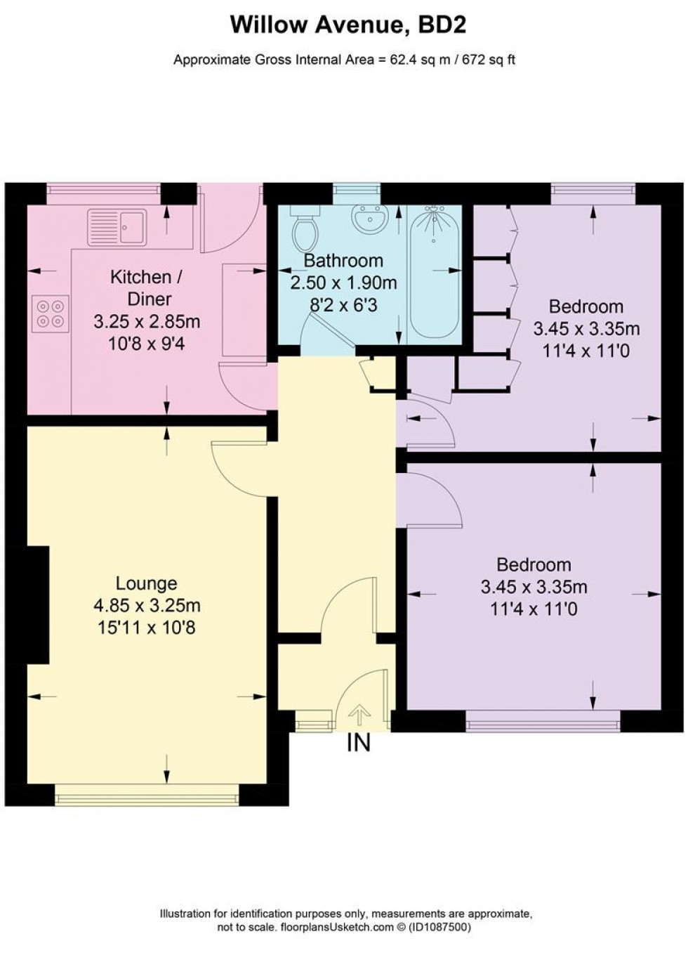 Floorplan for Willow Avenue, Bradford