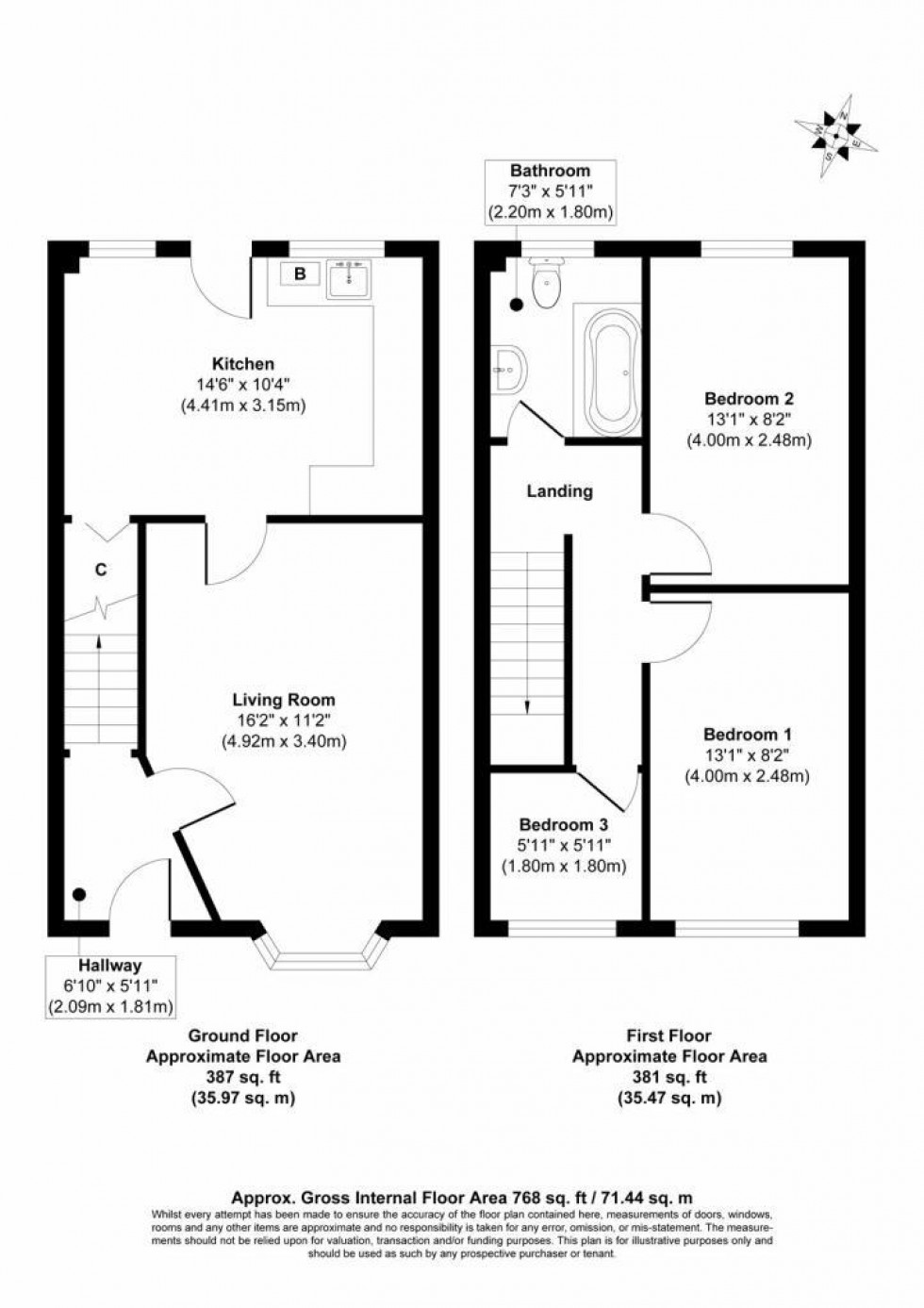 Floorplan for Brecon Close, Idle