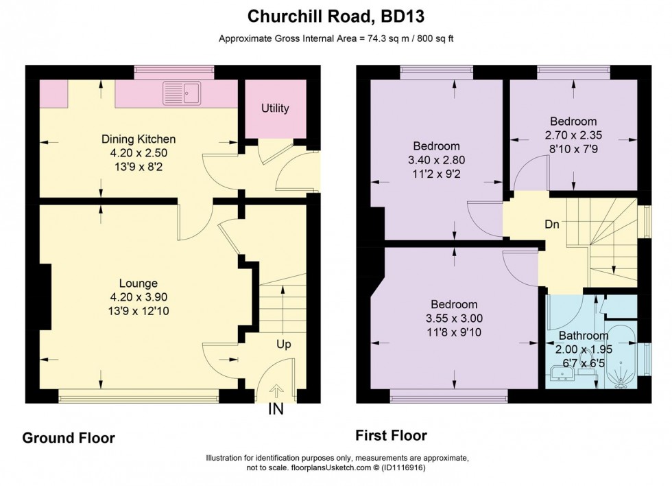 Floorplan for Churchill Road, Thornton, Bradford