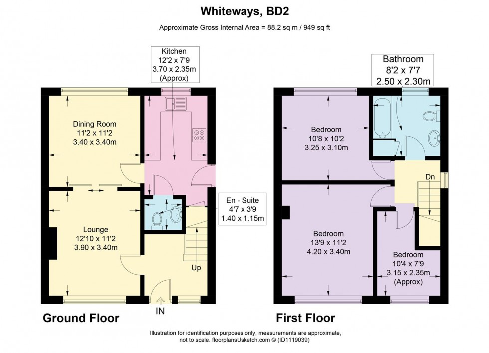 Floorplan for Whiteways, Bradford