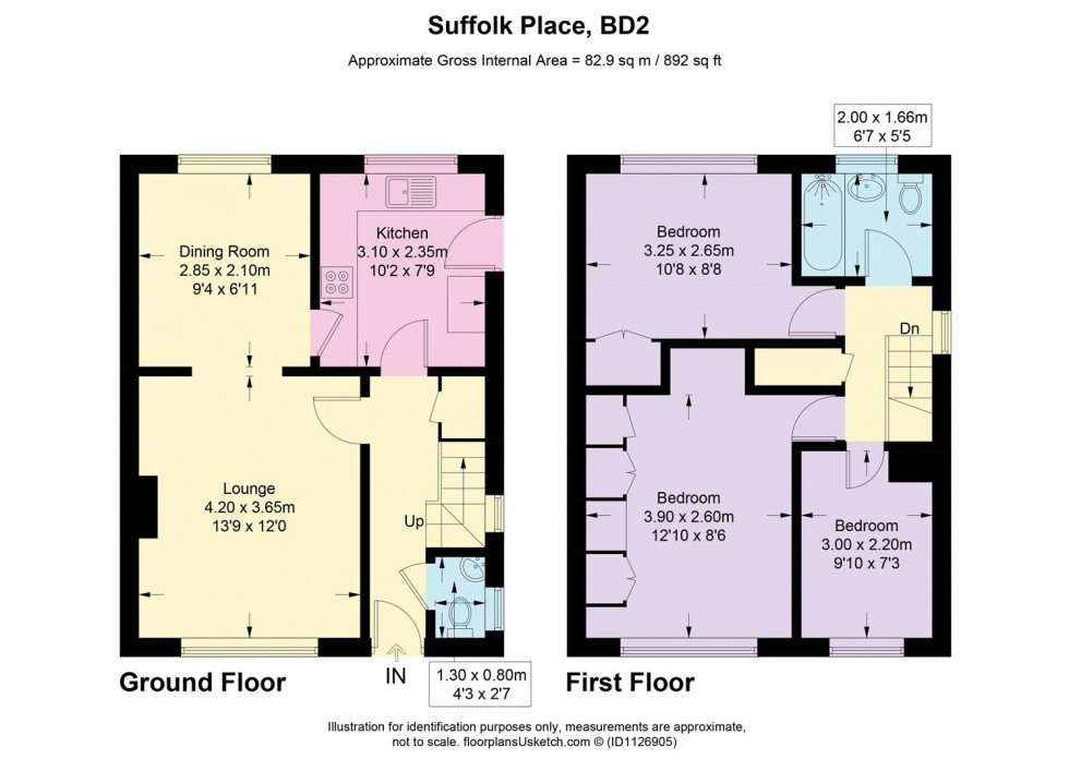 Floorplan for Suffolk Place, Bradford