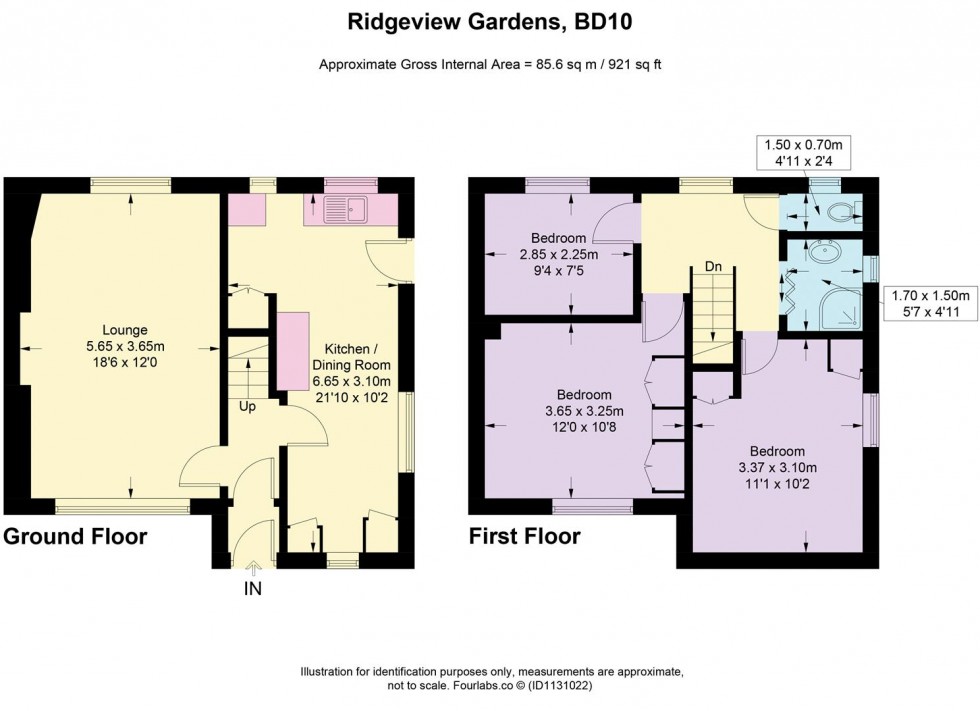 Floorplan for Ridgeview Gardens, Bradford