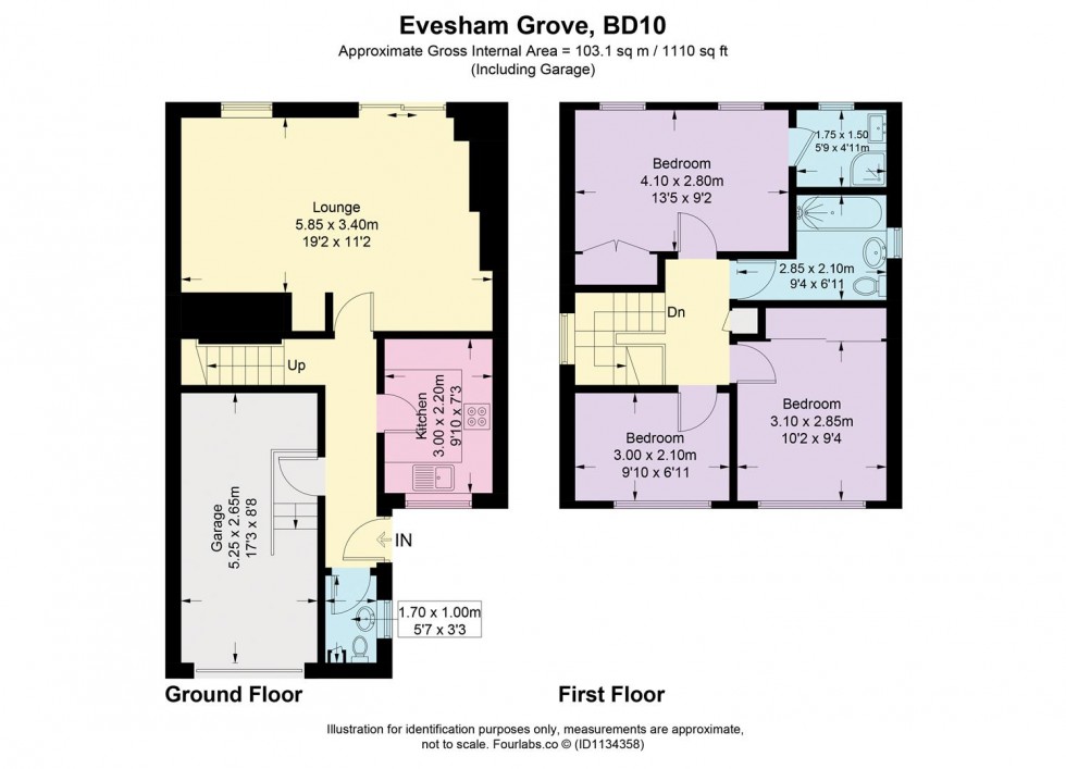 Floorplan for Evesham Grove, Idle, Bradford