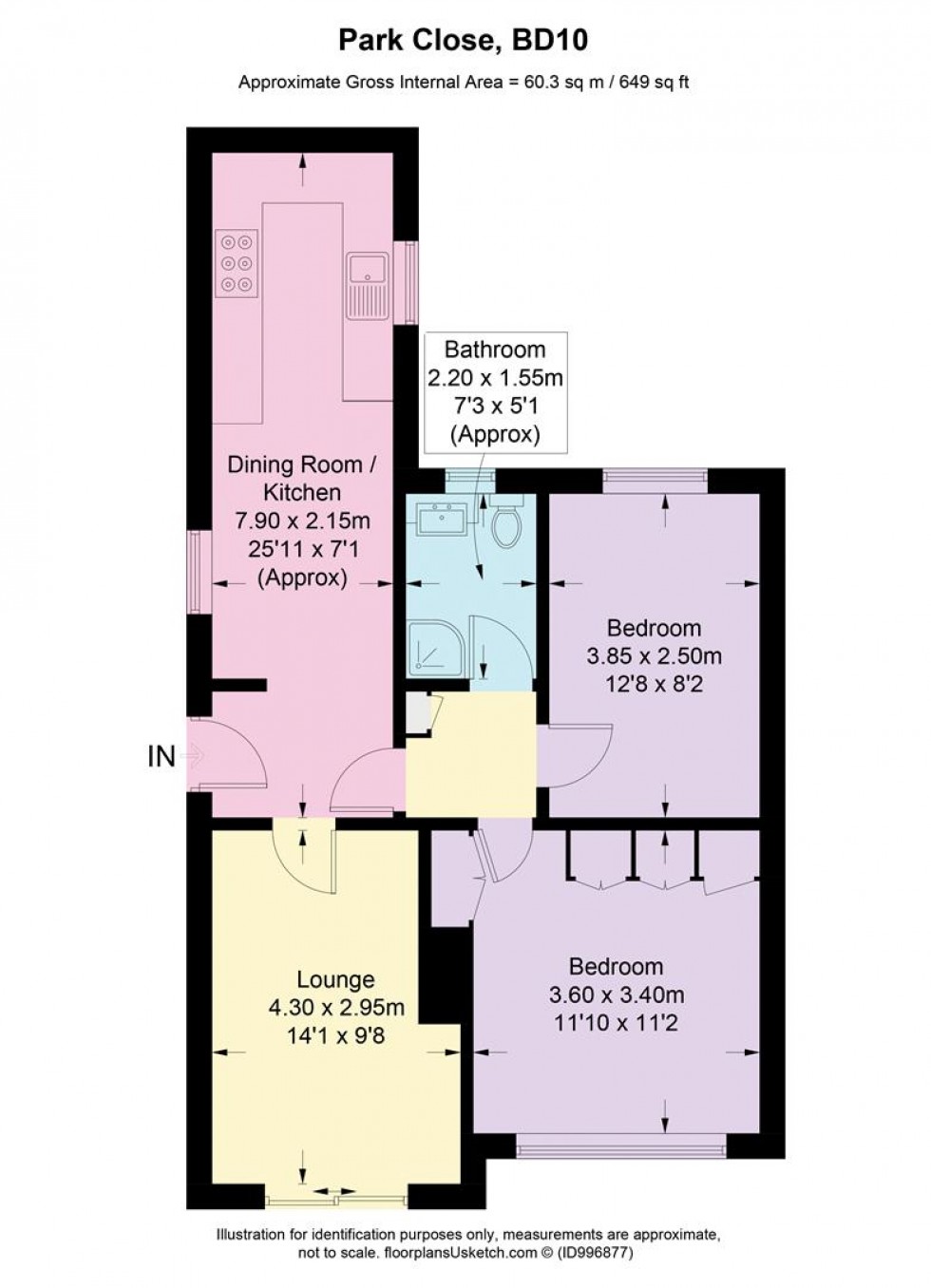 Floorplan for Park Close, Bradford