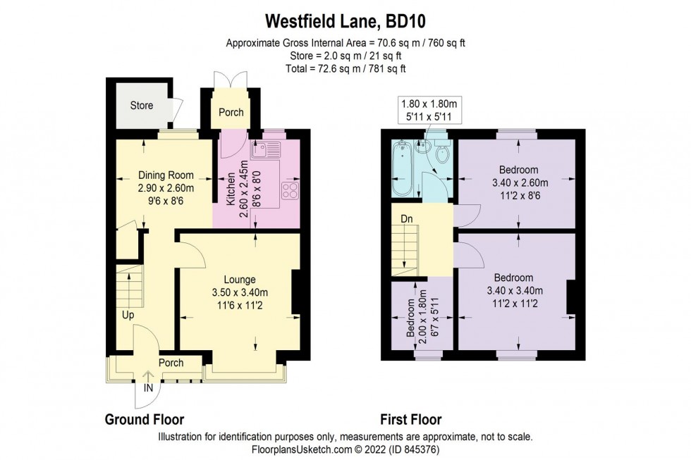 Floorplan for Westfield Lane, Idle, Bradford