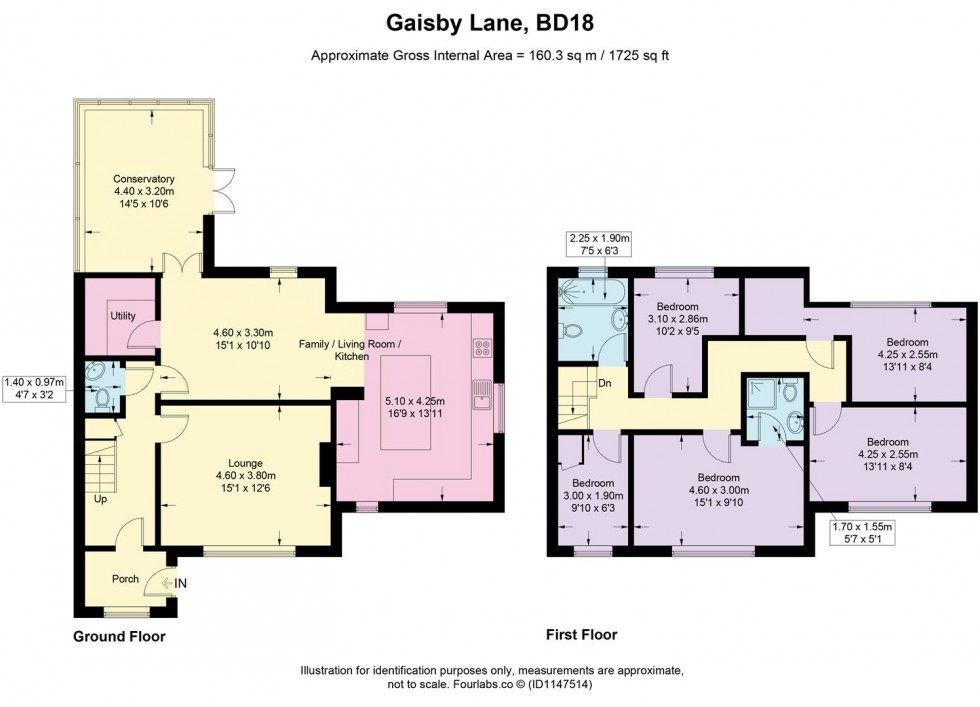 Floorplan for Gaisby Lane, Wrose, Shipley