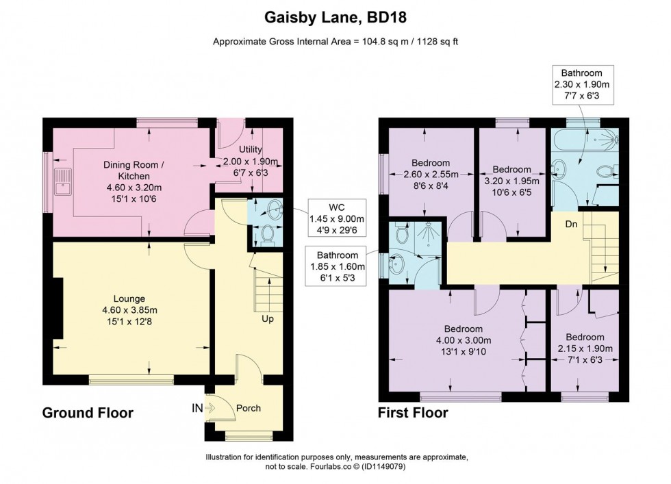 Floorplan for Gaisby Lane, Wrose, Shipley