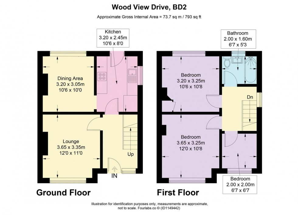 Floorplan for Wood View Drive, Eccleshill, Bradford