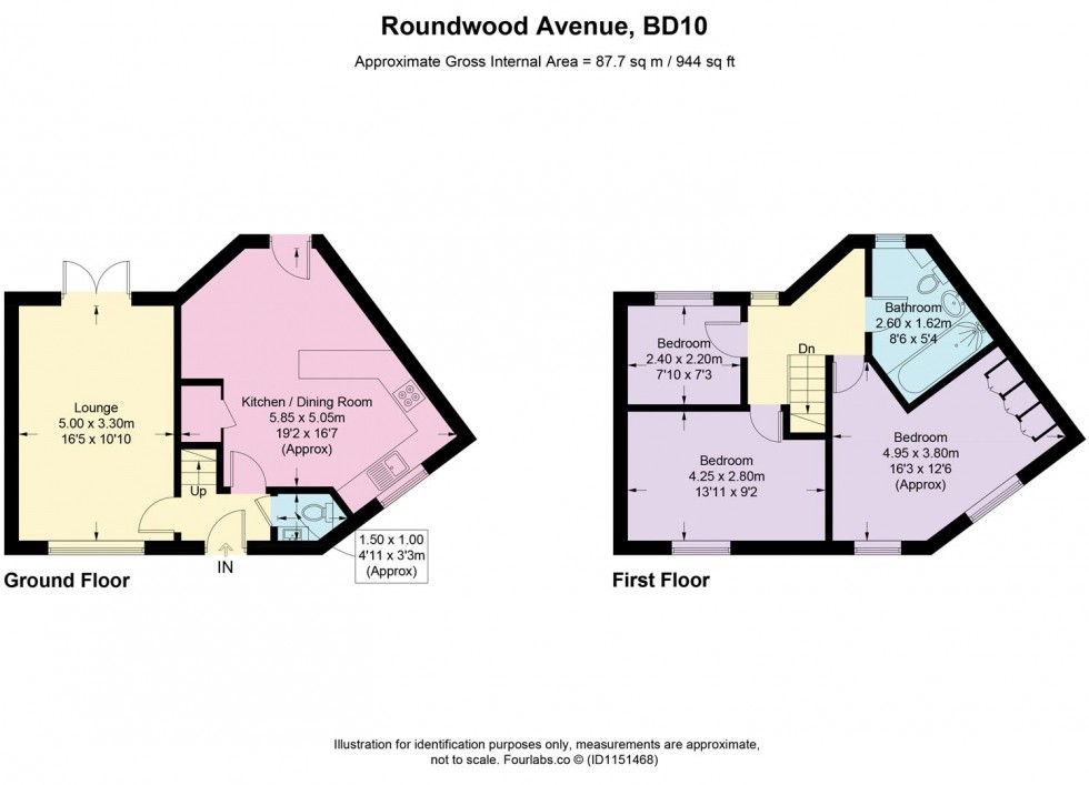 Floorplan for Roundwood Avenue, Ravenscliffe, Bradford