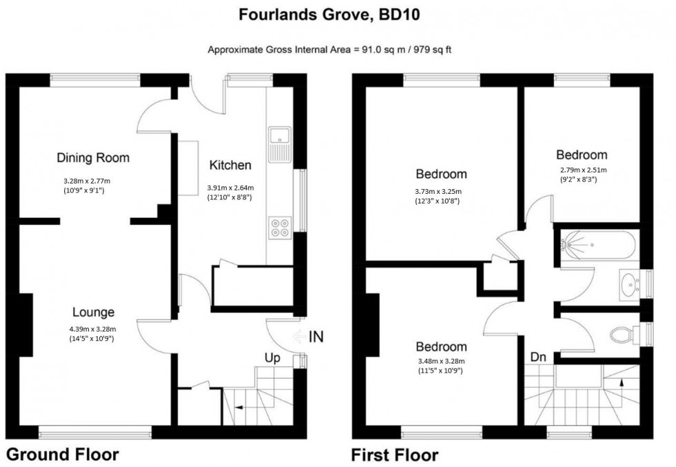 Floorplan for Fourlands Grove, Idle, Bradford