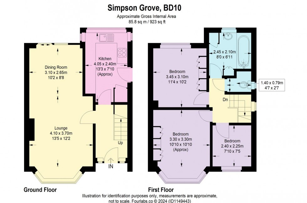 Floorplan for Simpson Grove, Apperley Bridge/Idle, Bradford