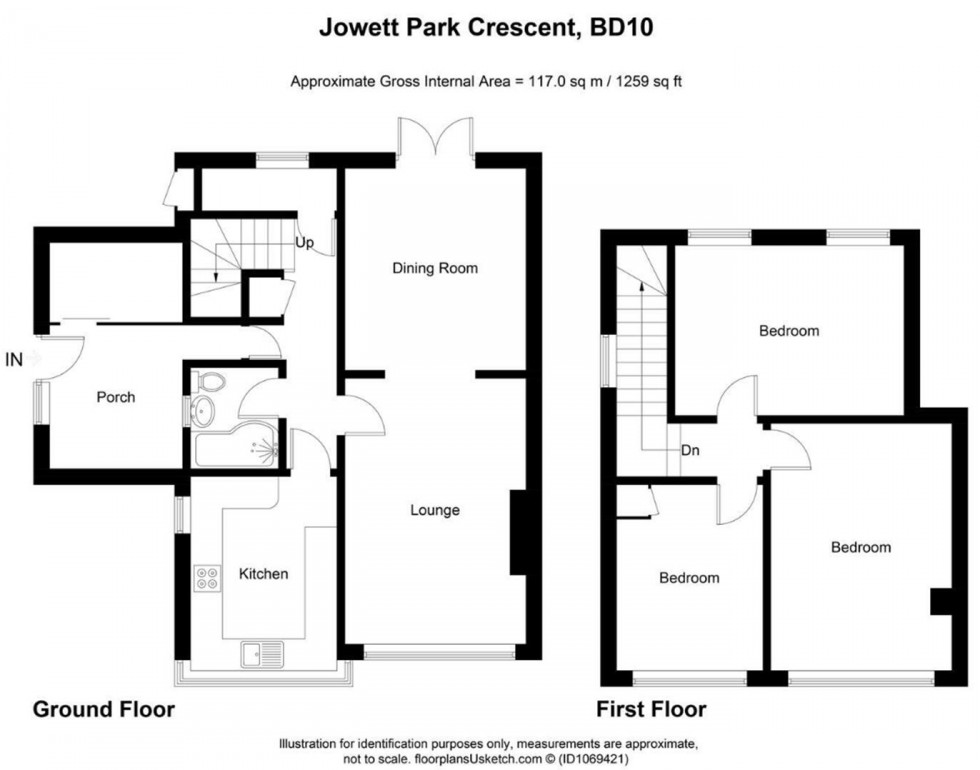 Floorplan for Jowett Park Crescent, Thackley, Bradford