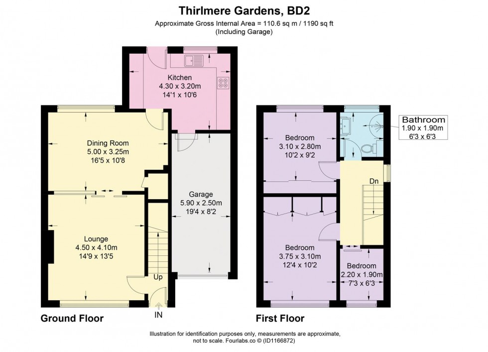 Floorplan for Thirlmere Gardens, Undercliffe, Bradford