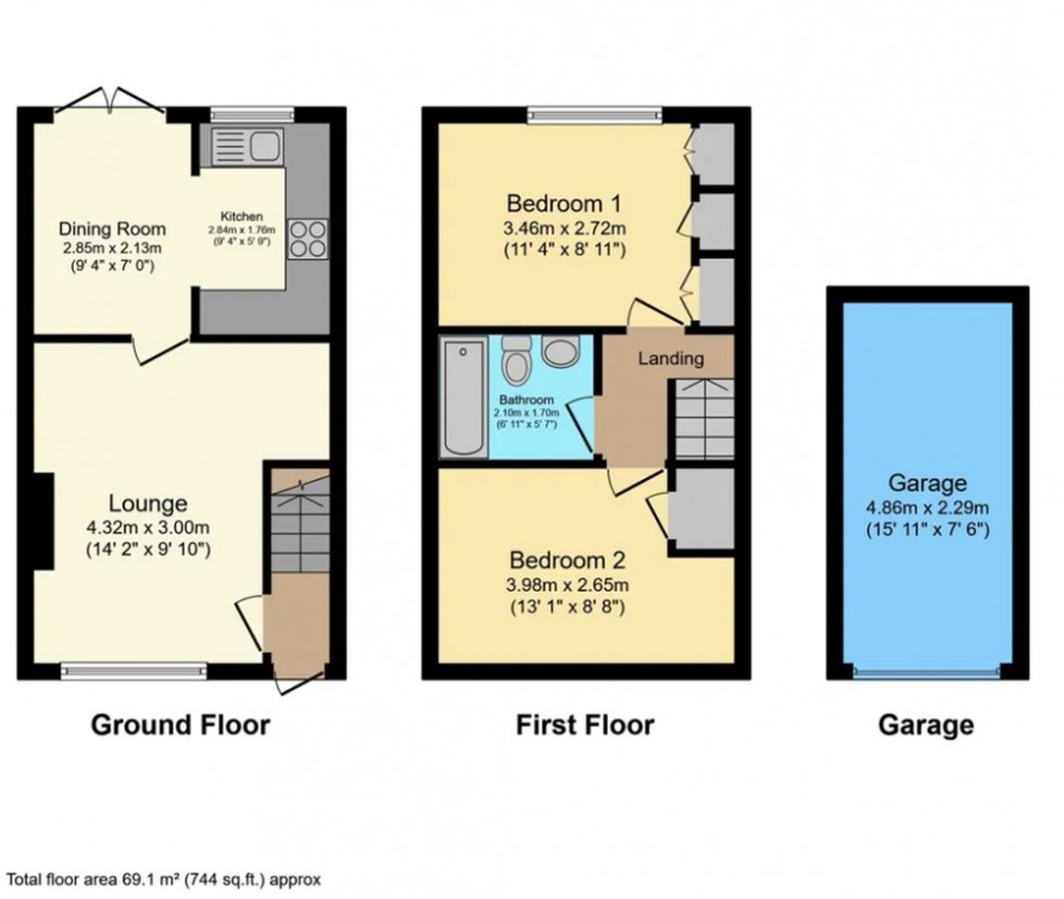 Floorplan for The Moorings, Apperley Bridge, Bradford