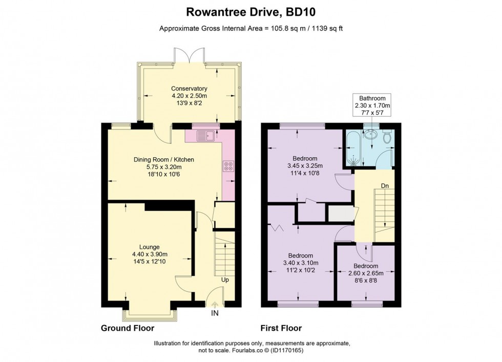 Floorplan for Rowantree Drive, Thorpe Edge, Bradford