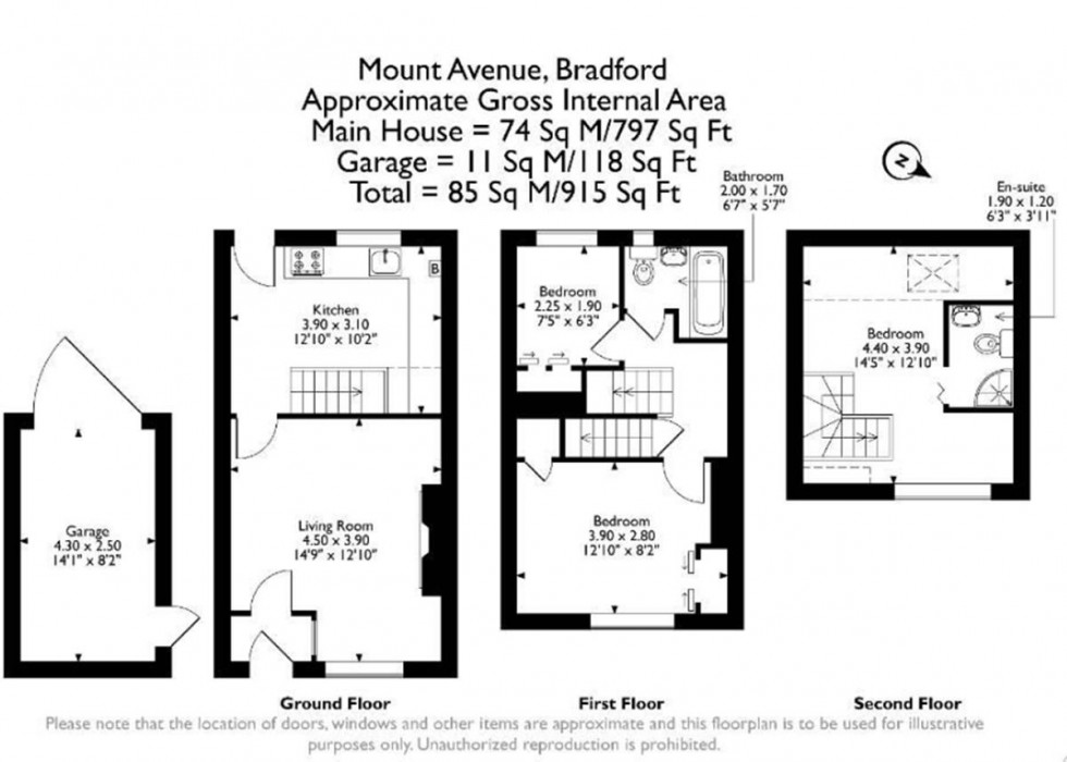 Floorplan for Mount Avenue, Eccleshill, Bradford